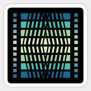 “Dimensional Portal” - V.3 Blue/Green - (Geometric Art) (Dimensions) - Doc Labs Sticker